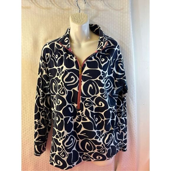 Ivy crown beach 1/4 zipper top xl (minor fading) nautical theme rn#31104 - Picture 1 of 8